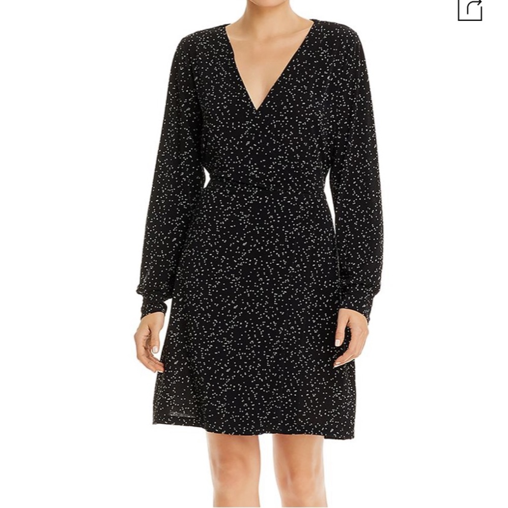 VERO MODA Printed Faux-wrap Dress In Black/ivana Print- NEVER WORN